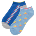 Bright Blue HOTSOX Women's Lightning Bolt Low Cut 2 Pack Socks