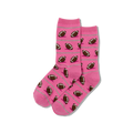 Pink HOTSOX socks with football pattern on a white background