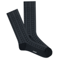 Women's pointelle crew socks in black color 
