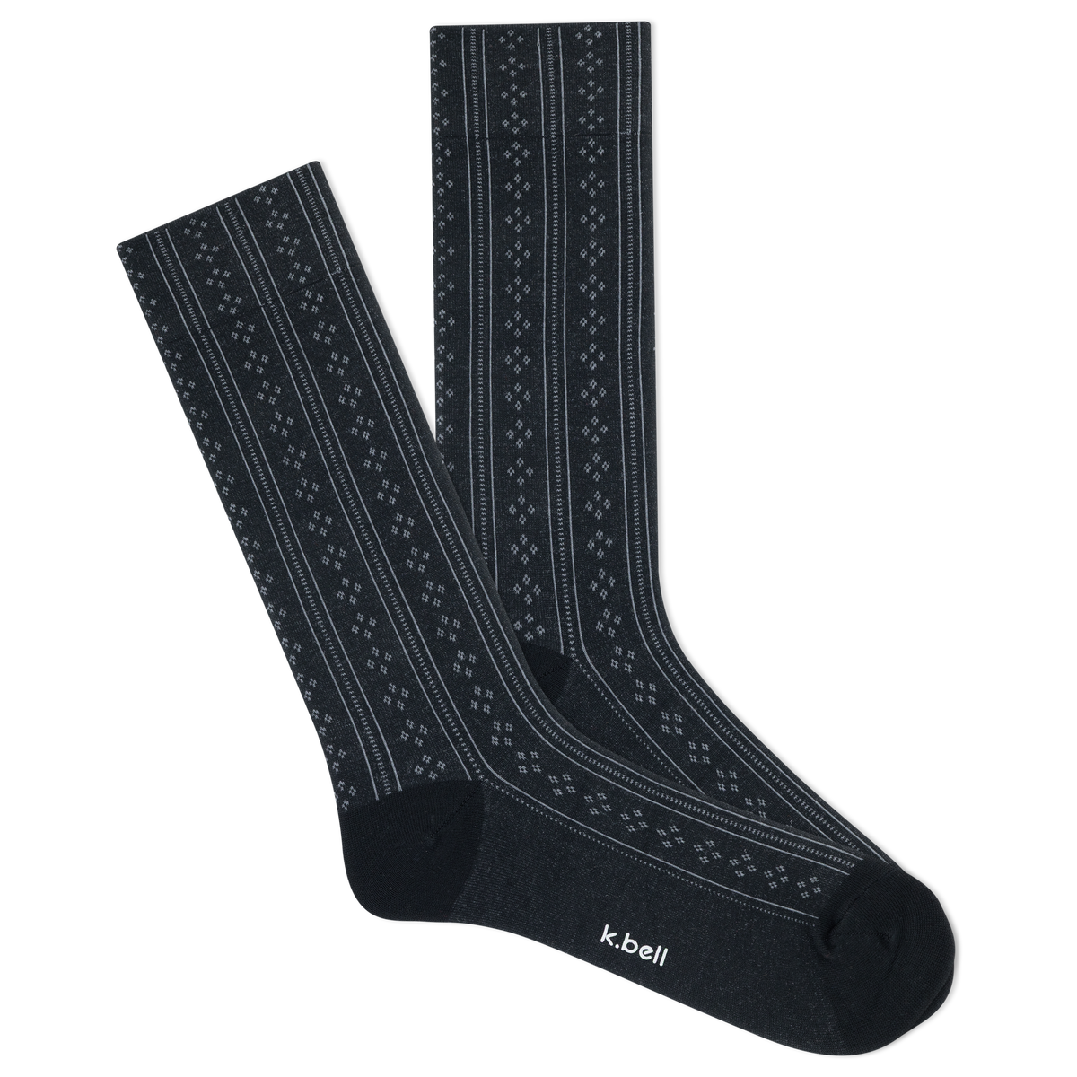 Women's pointelle crew socks in black color 
