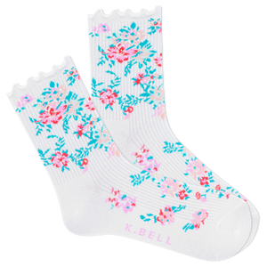 K.Bell Women's Summer Floral Crew Sock