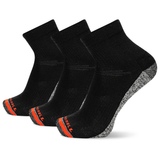 Three black ankle socks with orange and gray accents on a white background thumbnail