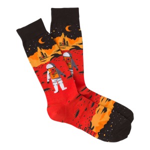 K.Bell Men's Red Planet Crew Sock