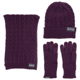 Jeep® 3-Piece Cable Knit Scarf, Hat and Glove Set thumbnail