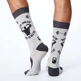 K.Bell Men's No Pain No Gain Crew Socks thumbnail