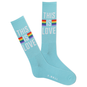 K.Bell Men's This Is Love Active Crew Sock